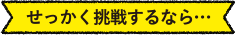 せっかく挑戦するなら…