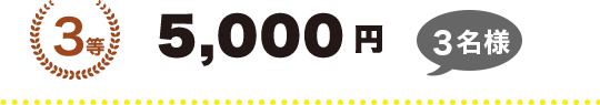 3等　5,000円（3名様）